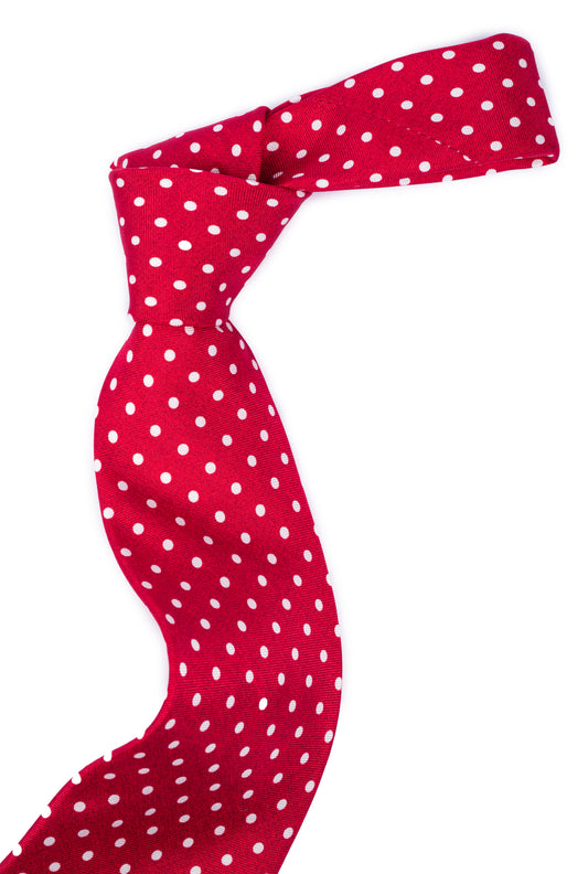 SansPlomb Cravatta in seta di prima qualità, stampata con disegno pois - 100% Made in Italy