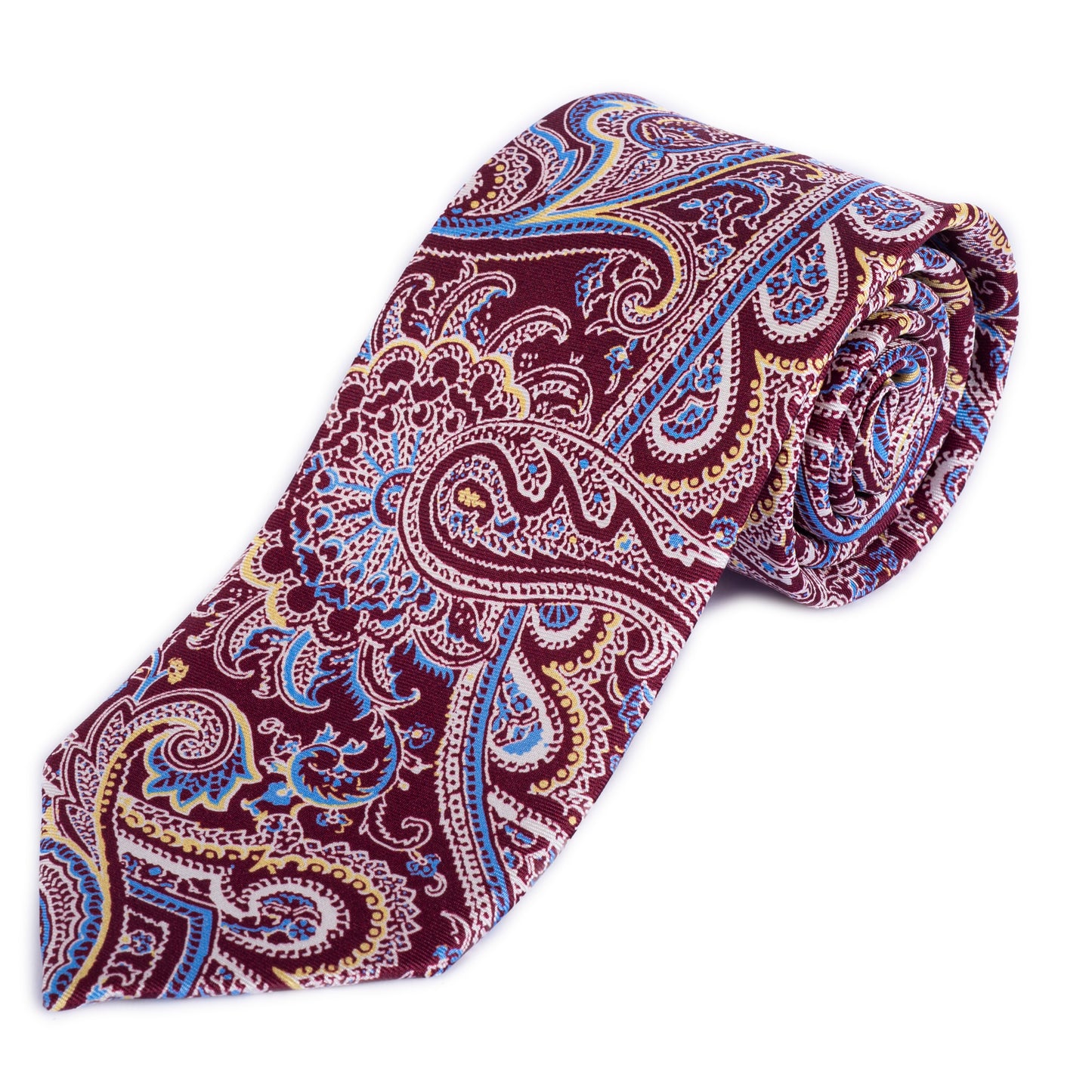 SansPlomb Cravatta in seta di prima qualità, stampata con disegno paisley - 100% Made in Italy